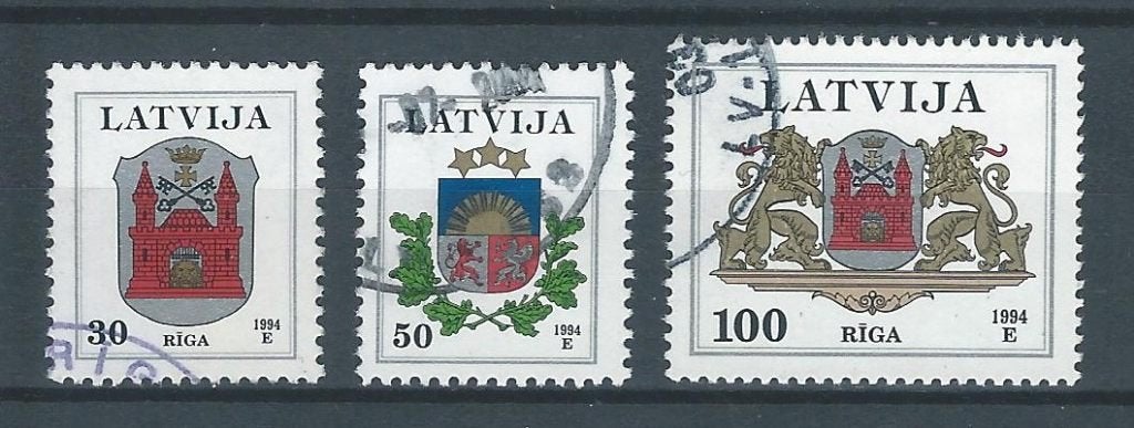 C716 -Baltische staten – Letland – MiNr 389-391 (gestempeld), Ophalen of Verzenden, Overige landen, Gestempeld