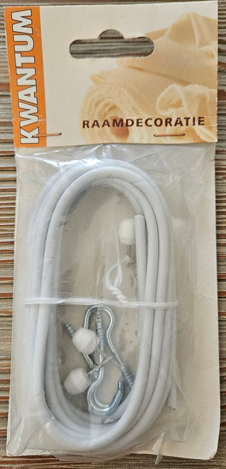 Kwantum Gordijnspiraal 250 cm wit met haken en knopjes, Ophalen, Kwantum, Wit, Nieuw
