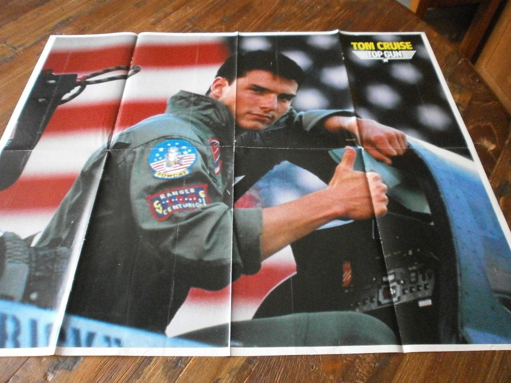 leuke xl film poster jr 80  Top Gun  met Tom Cruise, Verzamelen, Verzenden, Zo goed als nieuw, A1 t/m A3, Film en Tv