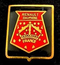 Renault Dauphine broche groot- emaille, Verzamelen, Speldjes, Pins en Buttons, Verzenden, Nieuw, Transport, Speldje of Pin