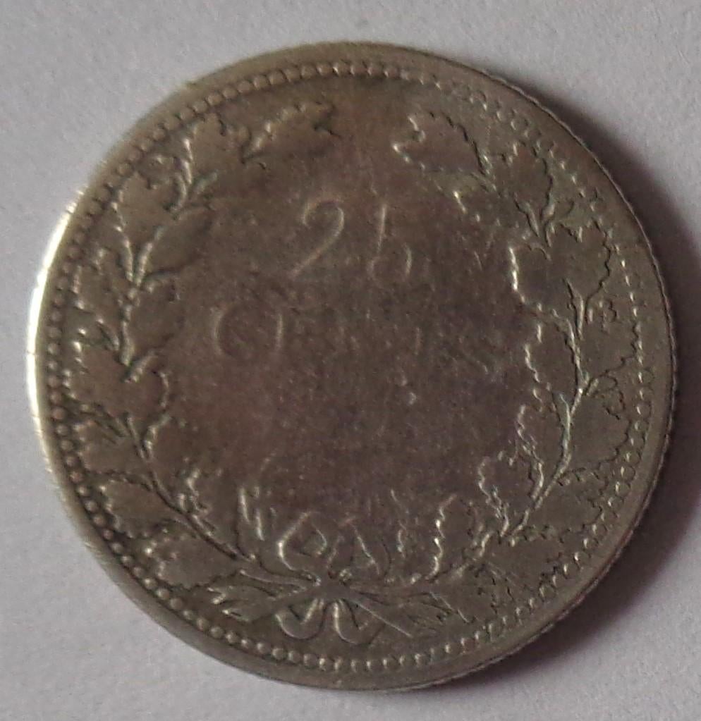Wilhelmina 25 Cent 1906 Zilver, Postzegels en Munten, Munten | Nederland, Verzenden, Zilver, 25 cent, Koningin Wilhelmina