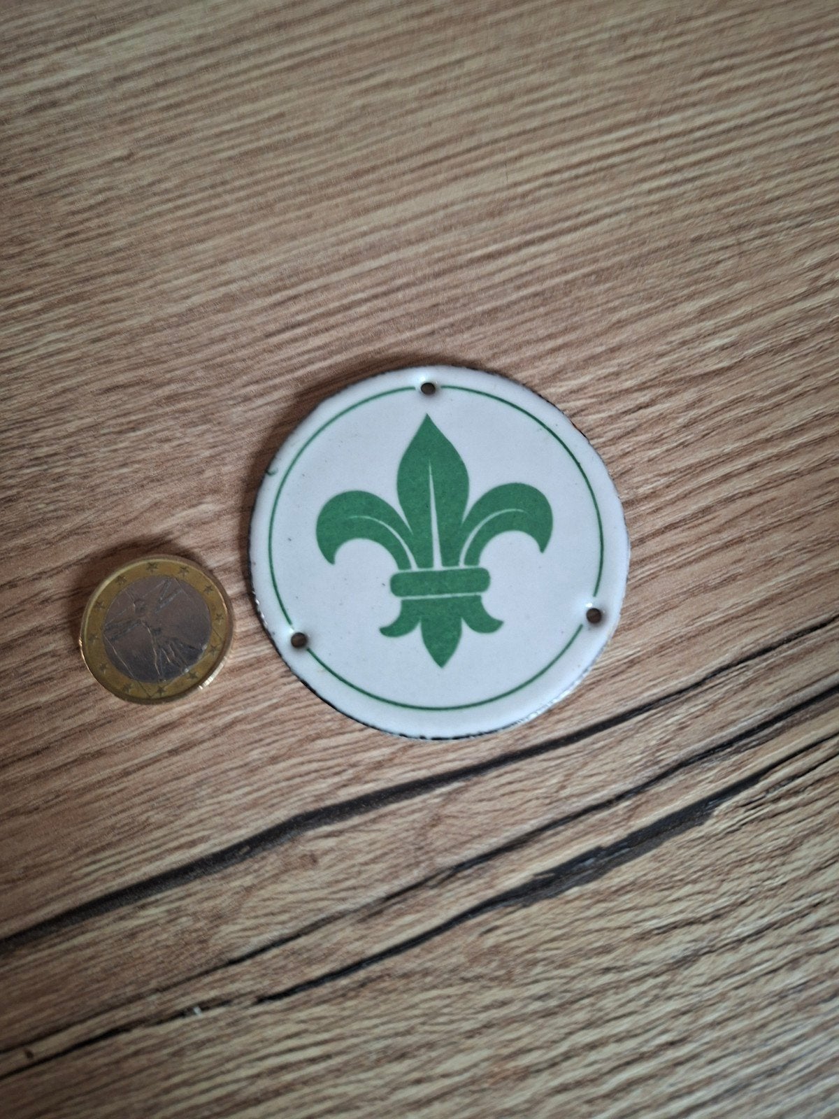 Vintage Scouting Emaille Deurpost Embleem Jaren '50/'60, Verzamelen, Ophalen of Verzenden, Gebruikt, Embleem, Speld of Insigne