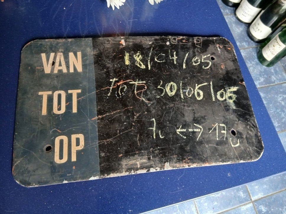 Tijdelijk vintage verkeersbord, Ophalen of Verzenden, Huis en Inrichting