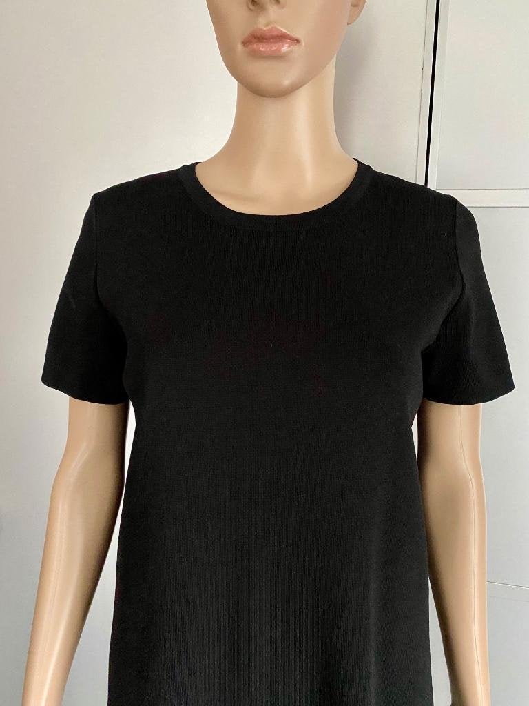 G764 Nikkie maat 36=S fijn-gebreid jurkje jurk zwart tule, Kleding | Dames, Jurken, Zwart, Ophalen of Verzenden, Zo goed als nieuw