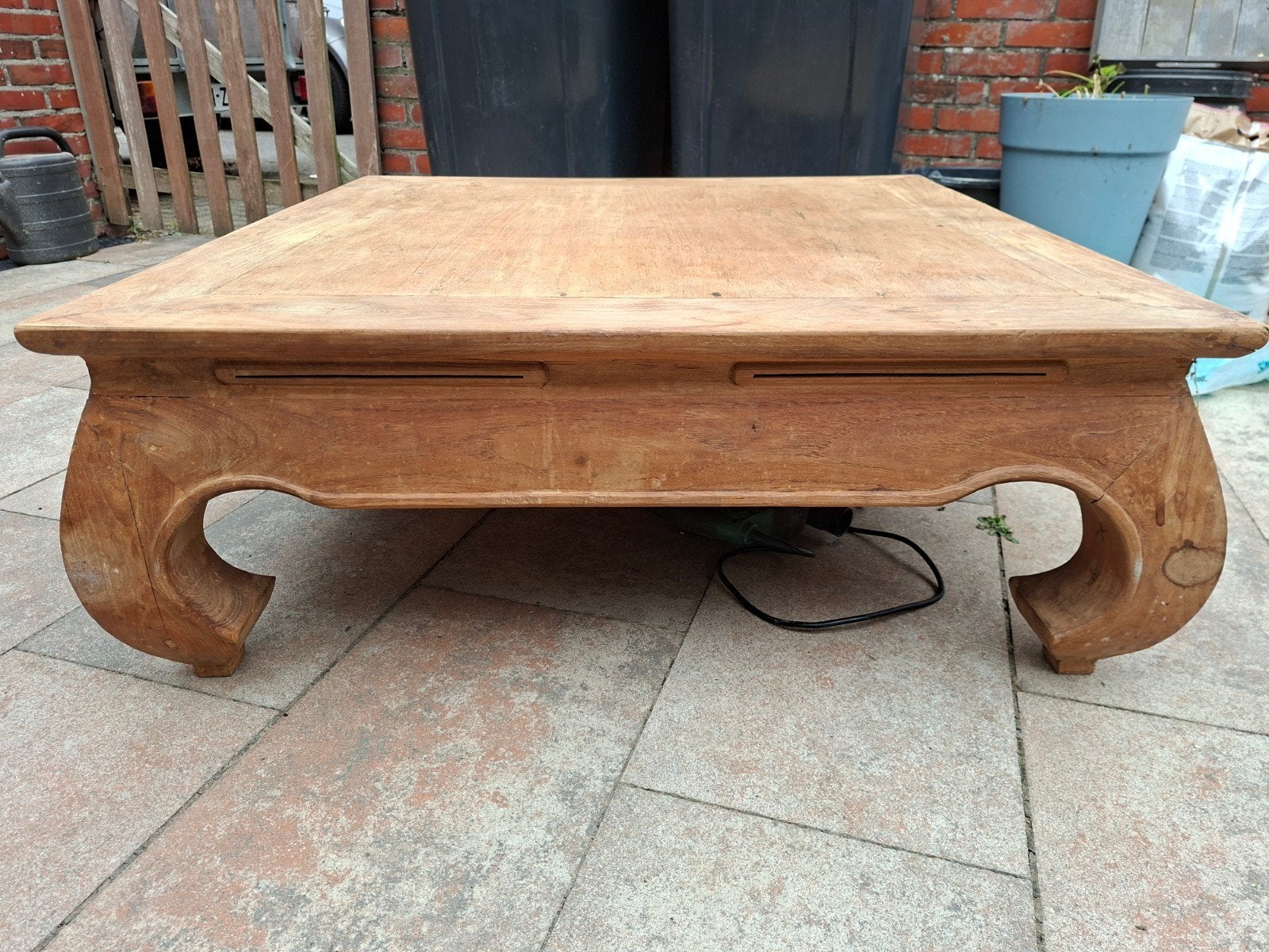 Vierkante opium salontafel, Huis en Inrichting, Ophalen, Gebruikt, 50 tot 100 cm, 50 tot 100 cm