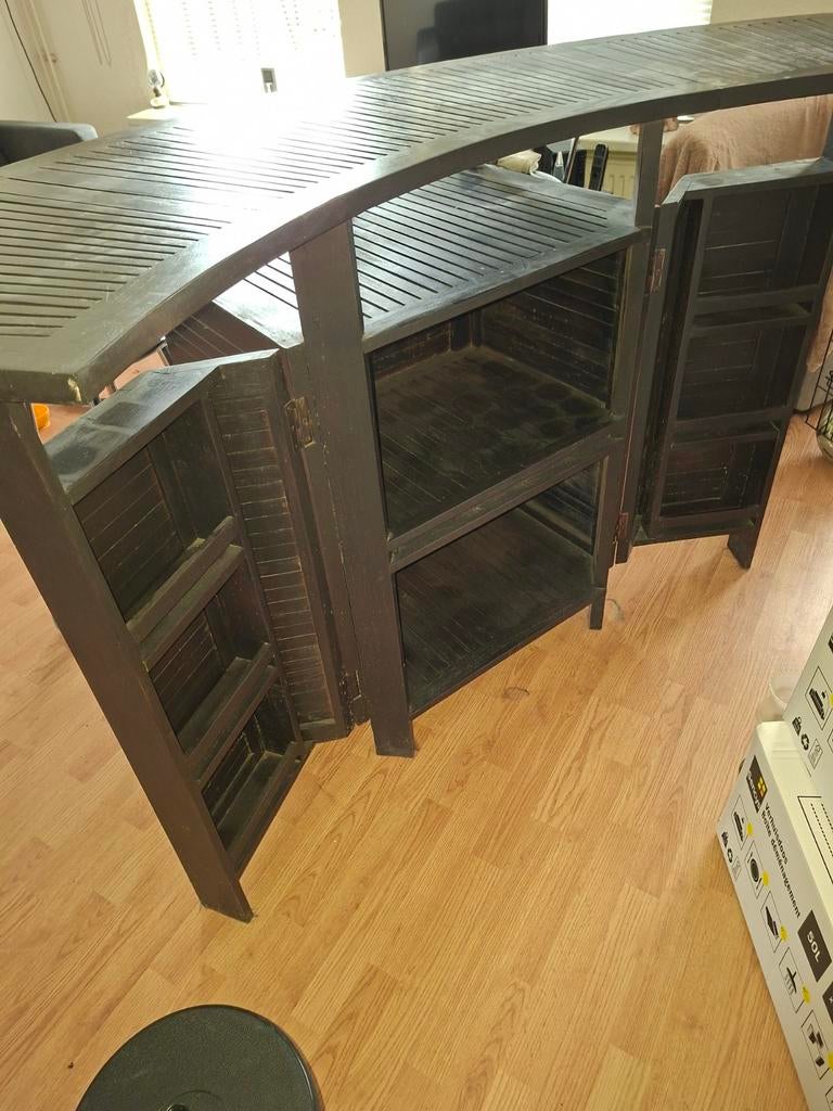 Leuke inklapbare bar voor thuis of mancave met 3 barstoelen, Ophalen, Gebruikt, Inclusief barstoelen