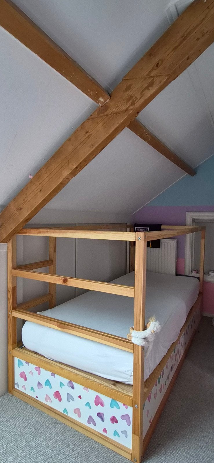 IKEA KURA Hoogslaper/keerbaarbed (stickers eenvoudig te verw, Huis en Inrichting, Slaapkamer | Stapelbedden en Hoogslapers, Ophalen