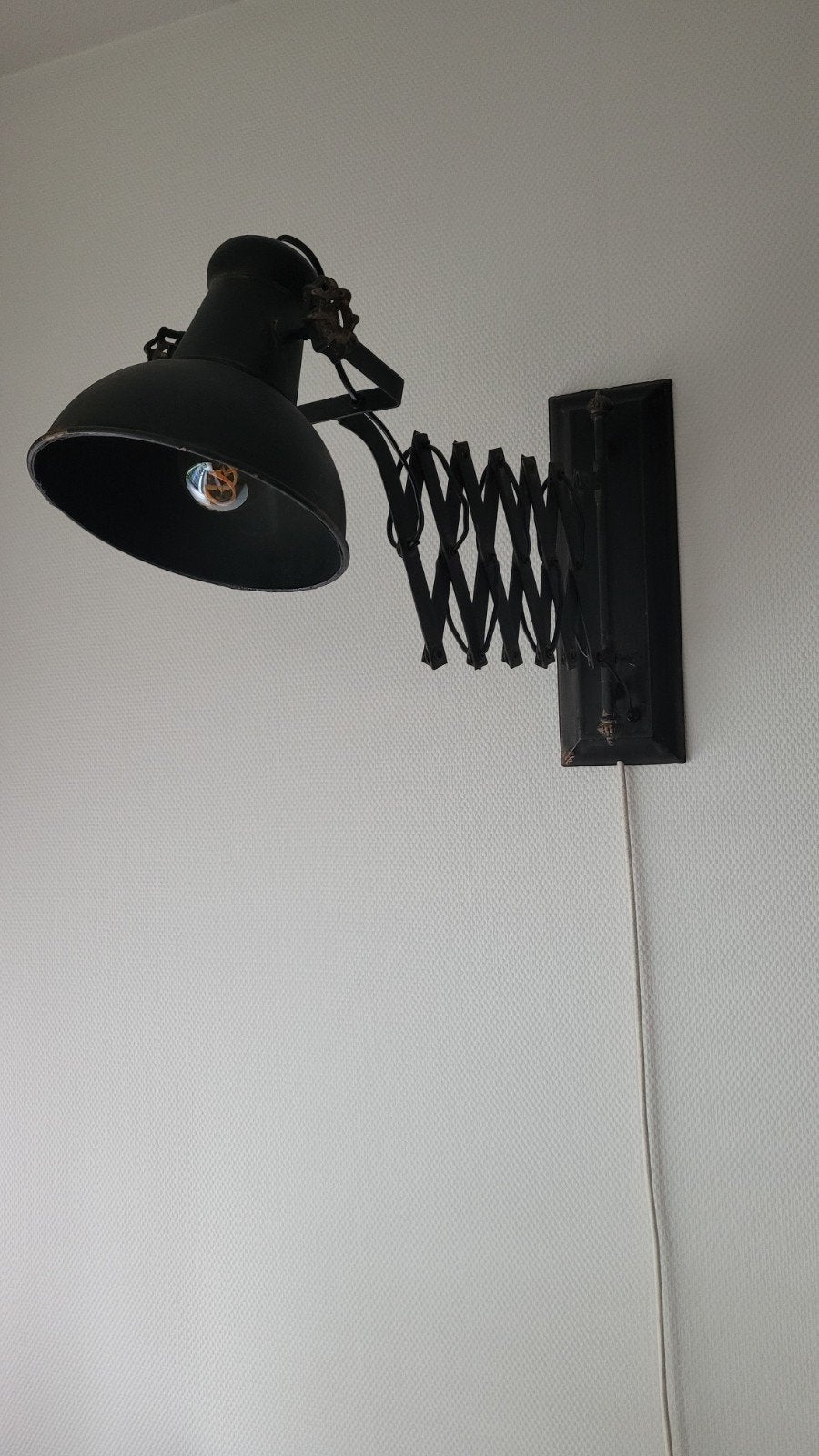 Industriële uitschuifbare wandlamp (zwart), Gebruikt, Zwart, Overige merken, Verstelbaar