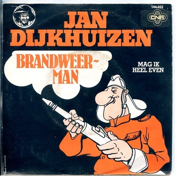 Jan Dijkhuizen "Brandweerman b/w Mag Ik Heel Even" (1981), Gebruikt, 7 inch, Nederlandstalig, Fotohoes