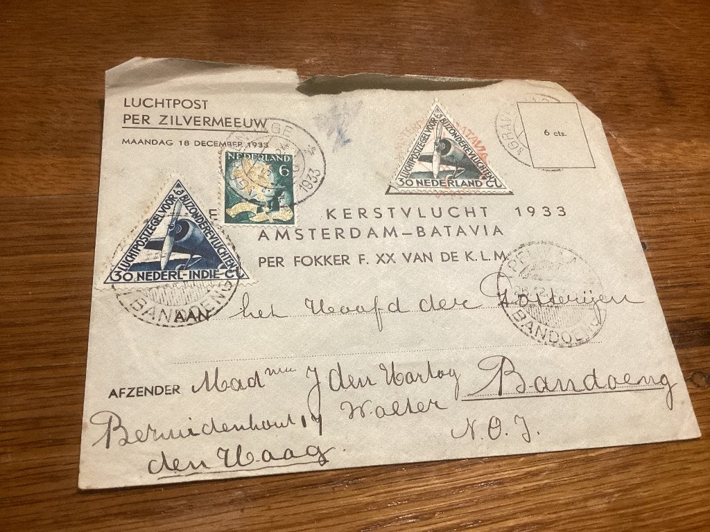 No4984 luchtpost Nederland Bandoeng15-11-1933 Nederland jaar, Ophalen, Beschreven, Nederland