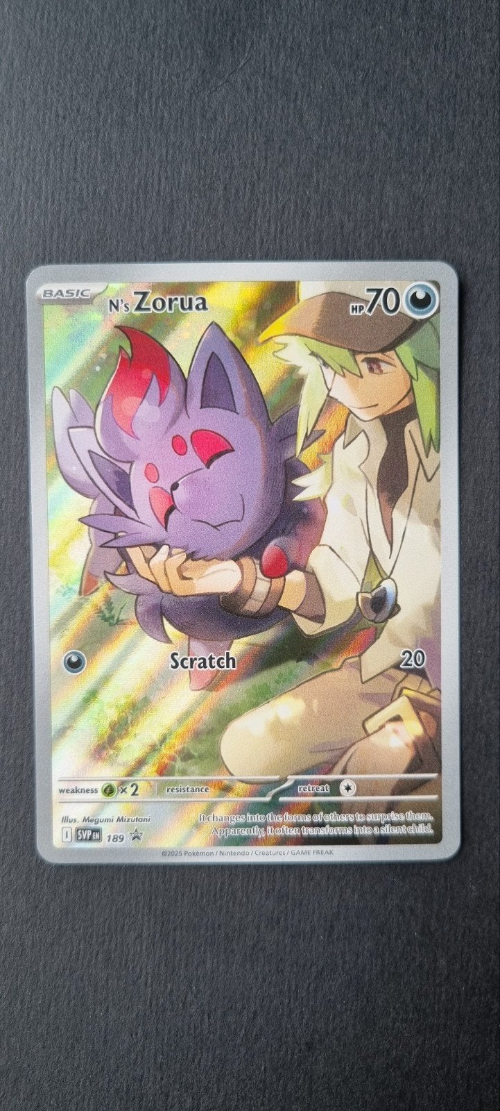 N's Zorua SVP 189, Ophalen of Verzenden, Zo goed als nieuw, Losse kaart, Foil