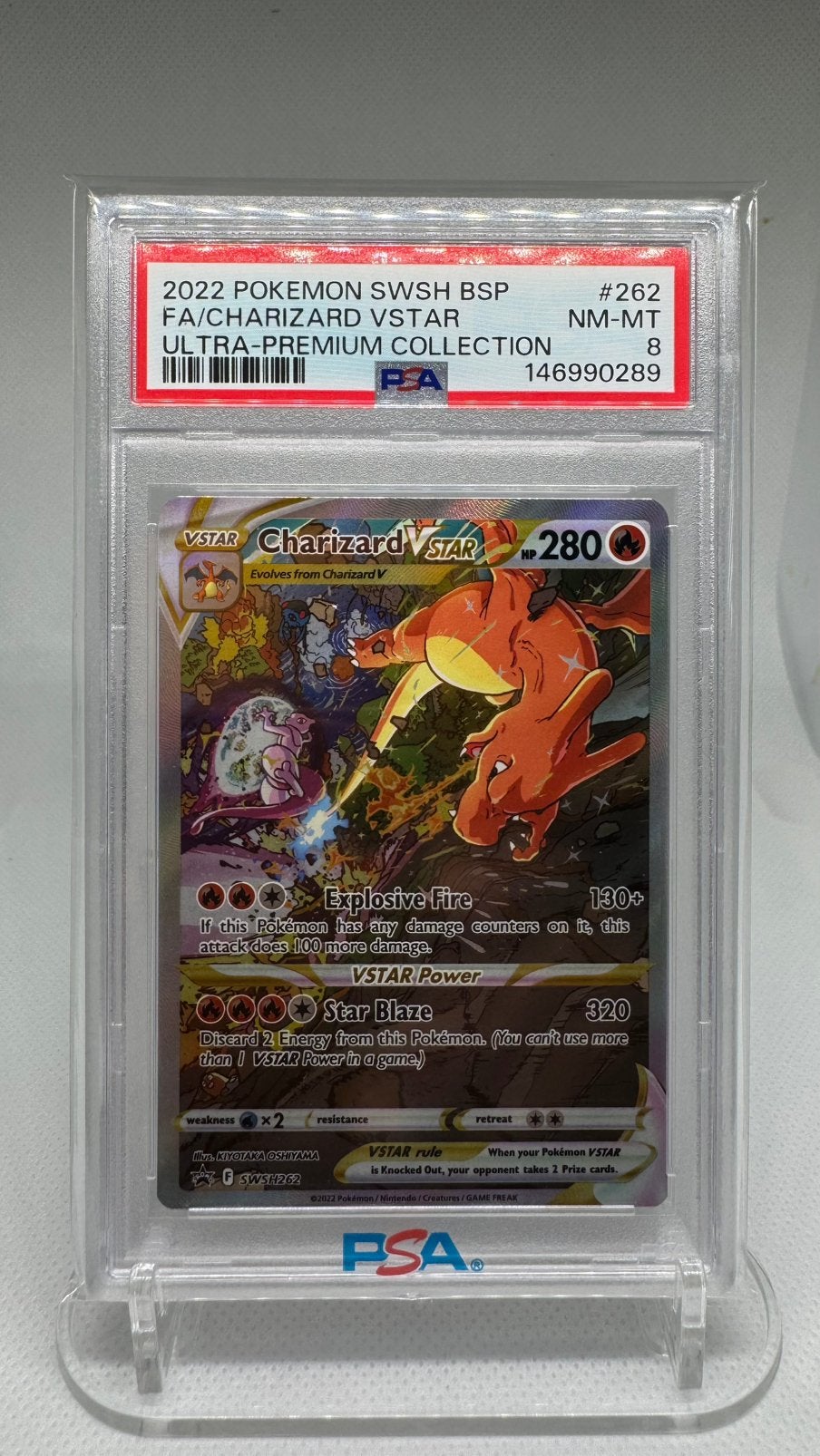 Charizard VSTAR SWSH262 PSA 8 Slab, Ophalen of Verzenden, Zo goed als nieuw
