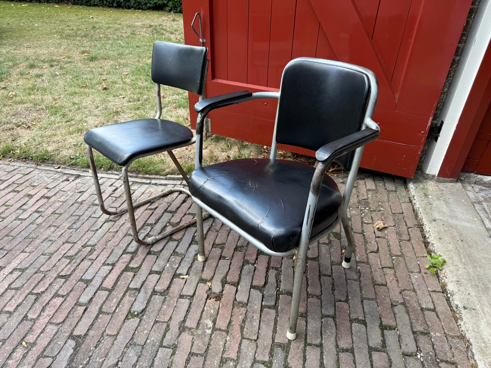 Set van 2 retro kantoorstoelen, jaren 50/60, Ophalen