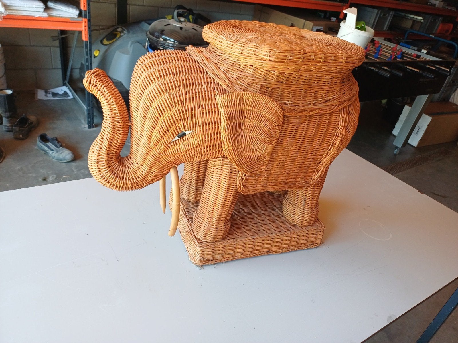 Rotan olifant, Vintage, Gebruikt, Ophalen of Verzenden, Natuurlijk materiaal