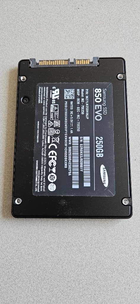 Samsung 850 EVO 250GB SSD, Computers en Software, Harde schijven, Intern, Gebruikt, Ophalen of Verzenden, Samsung