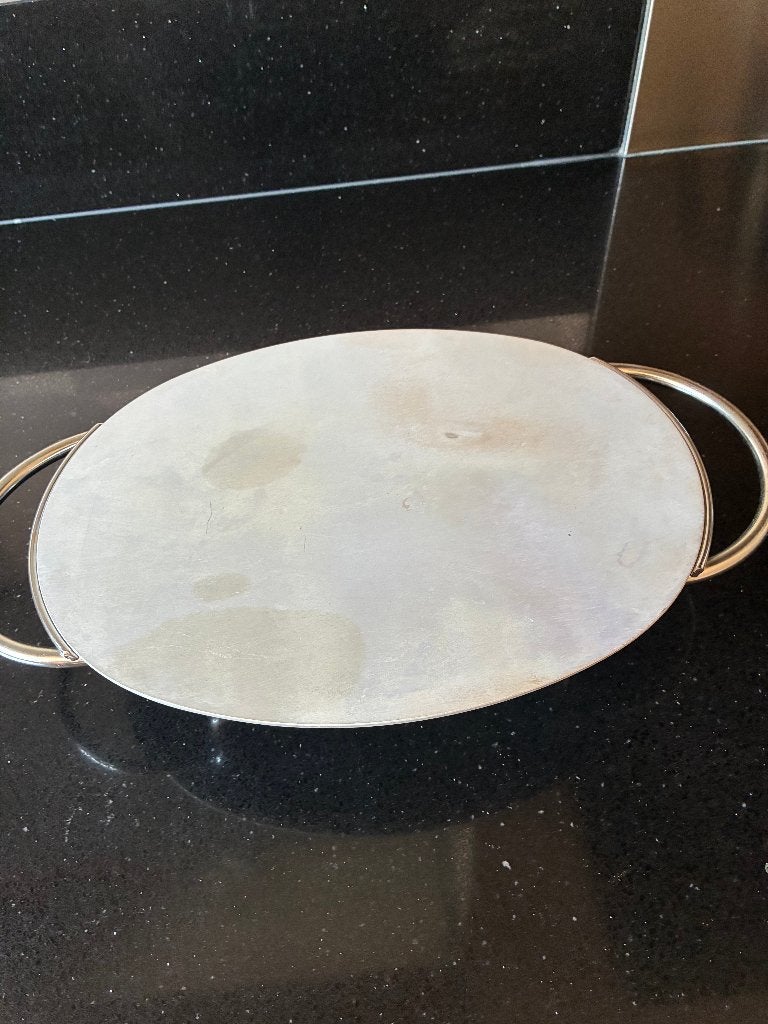 Rechaud met 2 waxinekaarsjes Breed 36 cm Hoog 7 cm, Overige typen, Ophalen of Verzenden, Nieuw, Metaal