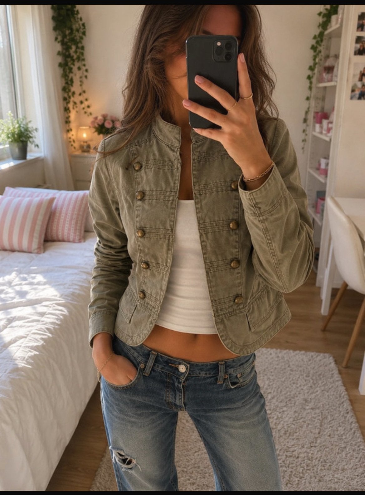 Spijker jas, Kleding | Dames, Jassen | Zomer, Ophalen of Verzenden, Zo goed als nieuw, Groen
