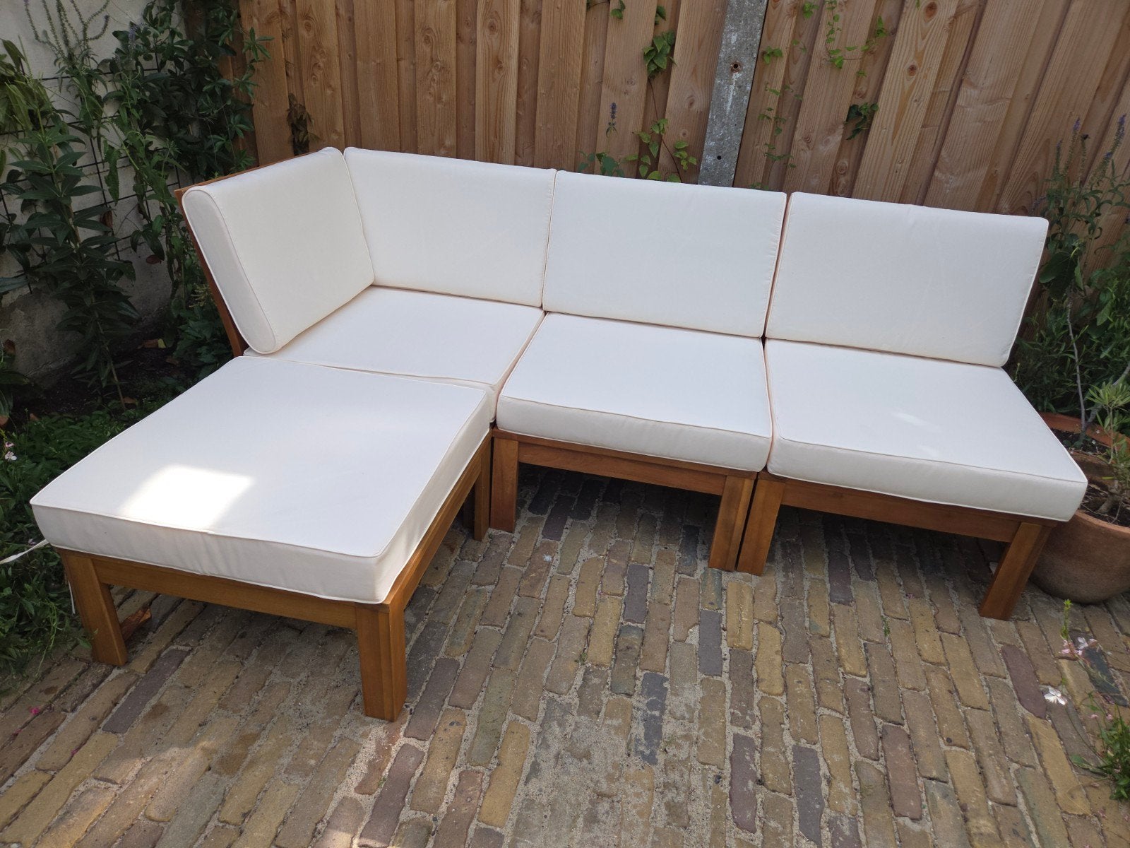Witte loungekussens 60x60cm, Ophalen, Zo goed als nieuw