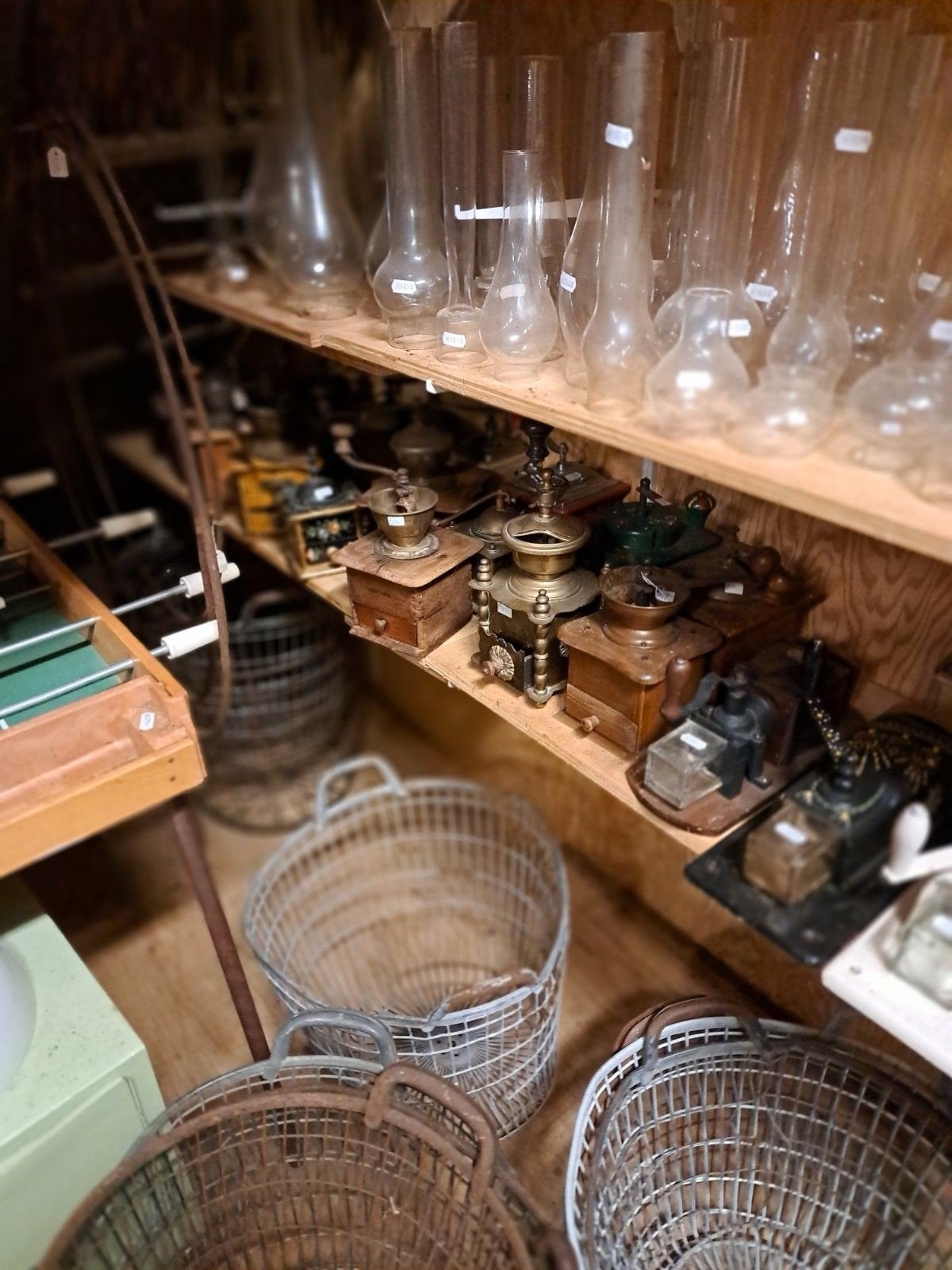 Olielampen kap of glas, Ophalen