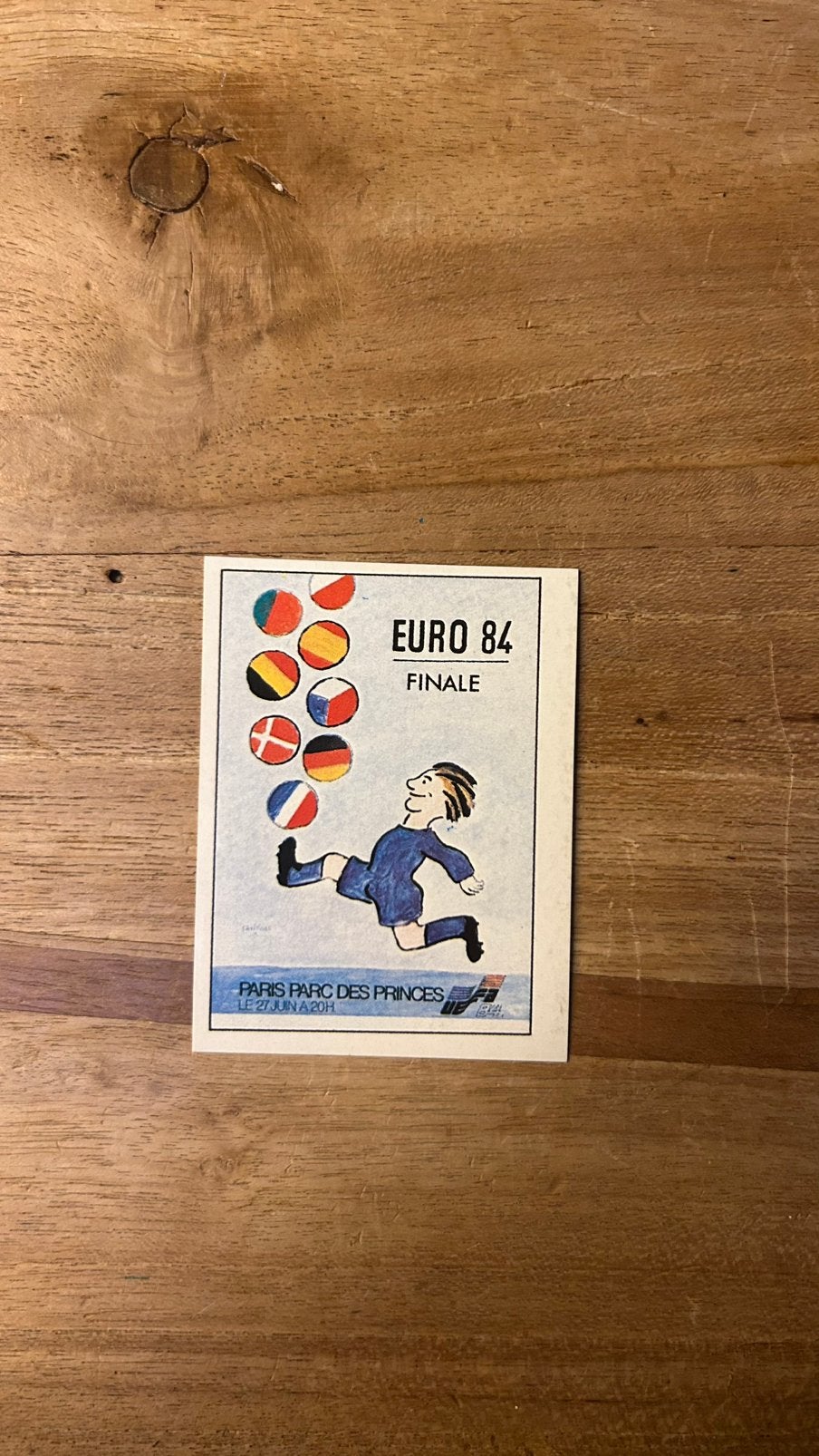 Panini Euro 84 plaatje Poster Finale EK 84, Verzenden, Zo goed als nieuw, Sticker