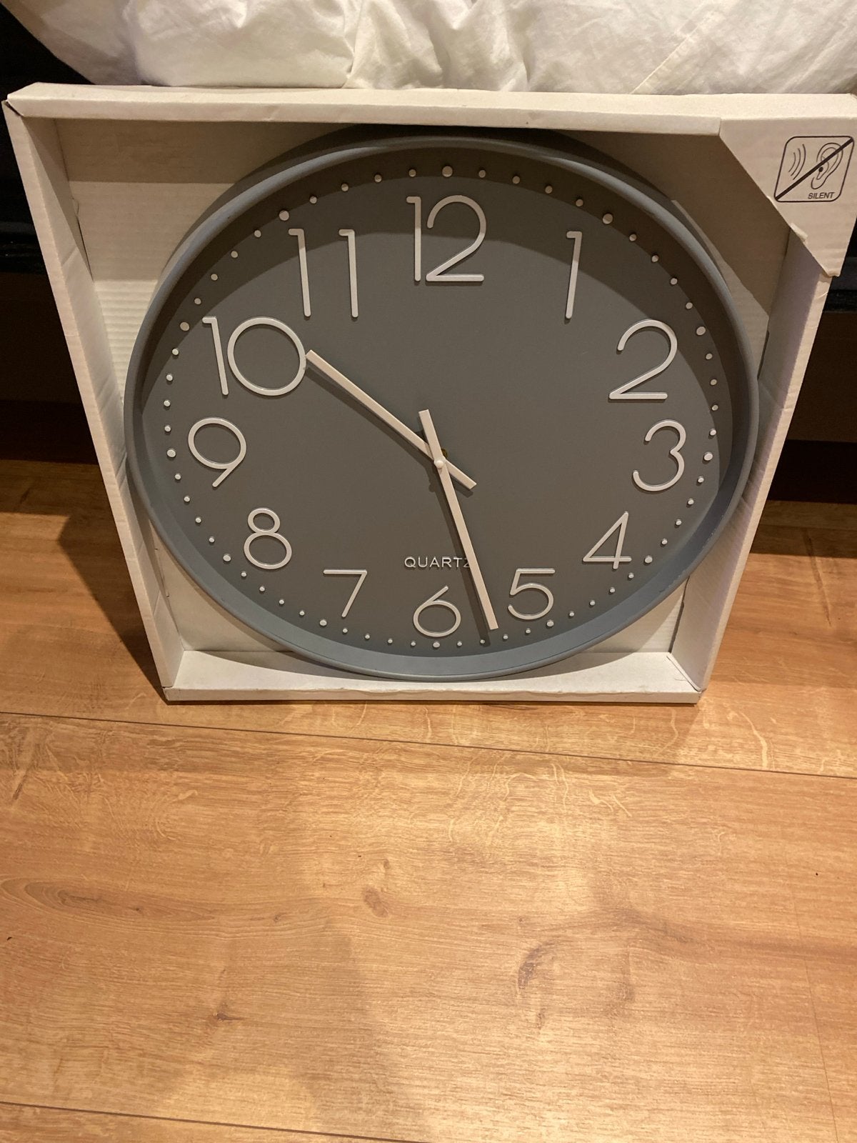 Stille Wandklok Grijs - Modern Design, Ophalen, Wandklok, Grijs, Analoog