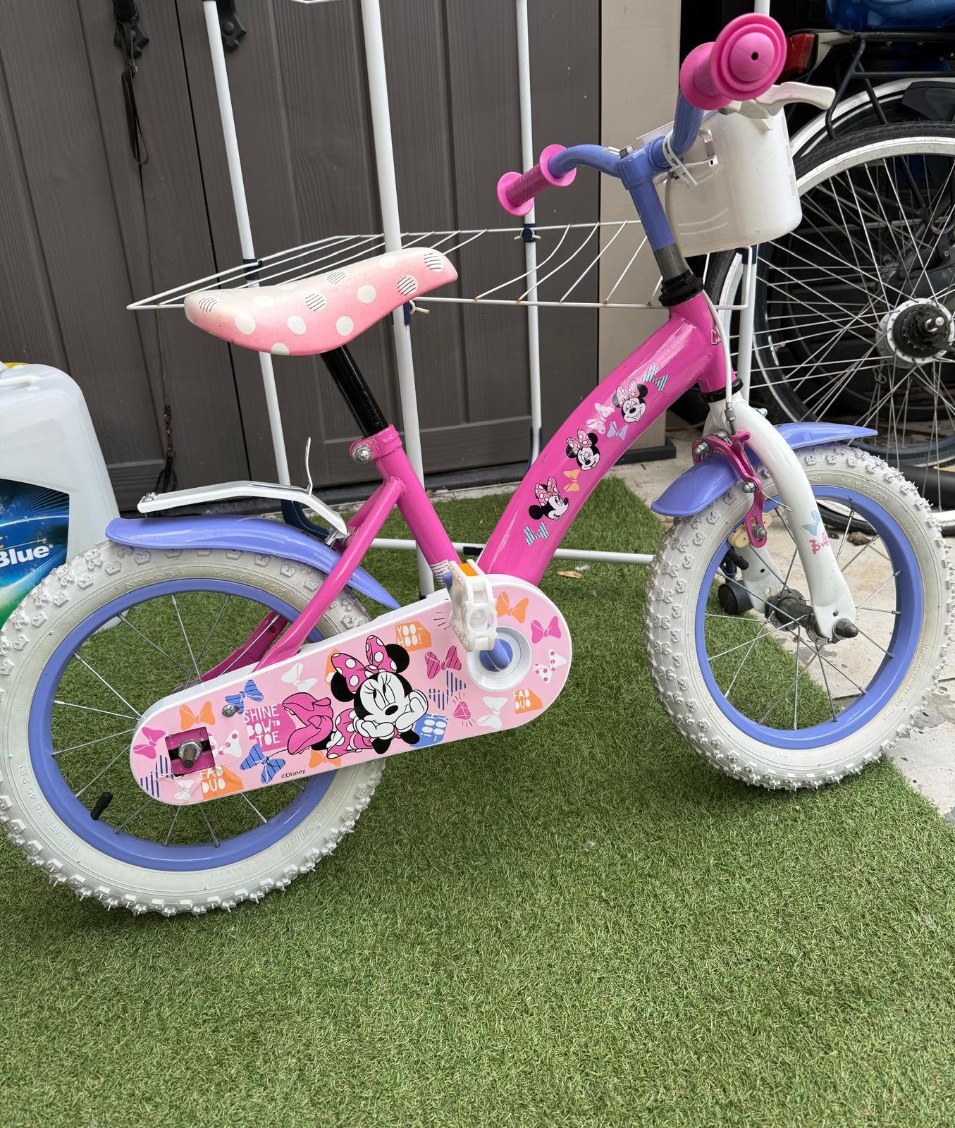 Meisje fiets 14 inc, Fietsen en Brommers, Ophalen, Terugtraprem, Zijwieltjes, Minder dan 16 inch