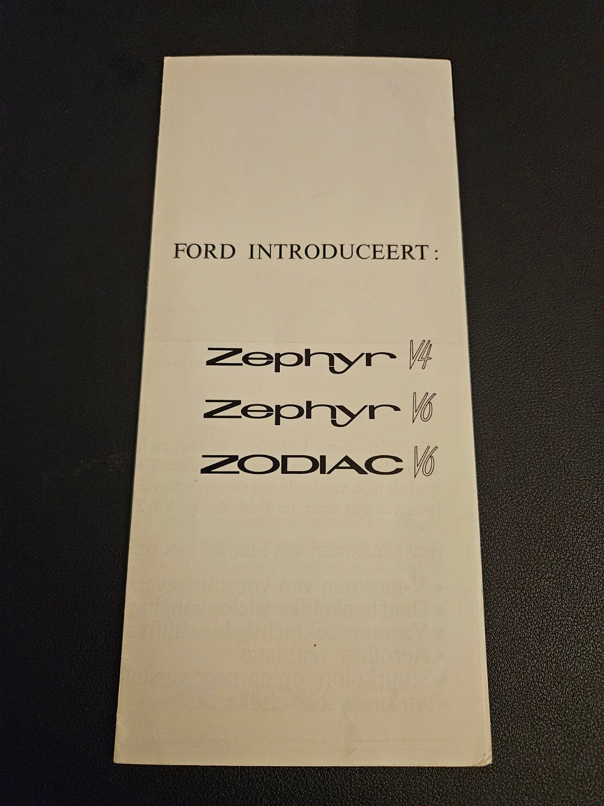 Brochure Ford Zephyr V4/V6 & Zodiac V6, Ophalen of Verzenden, Zo goed als nieuw, Ford