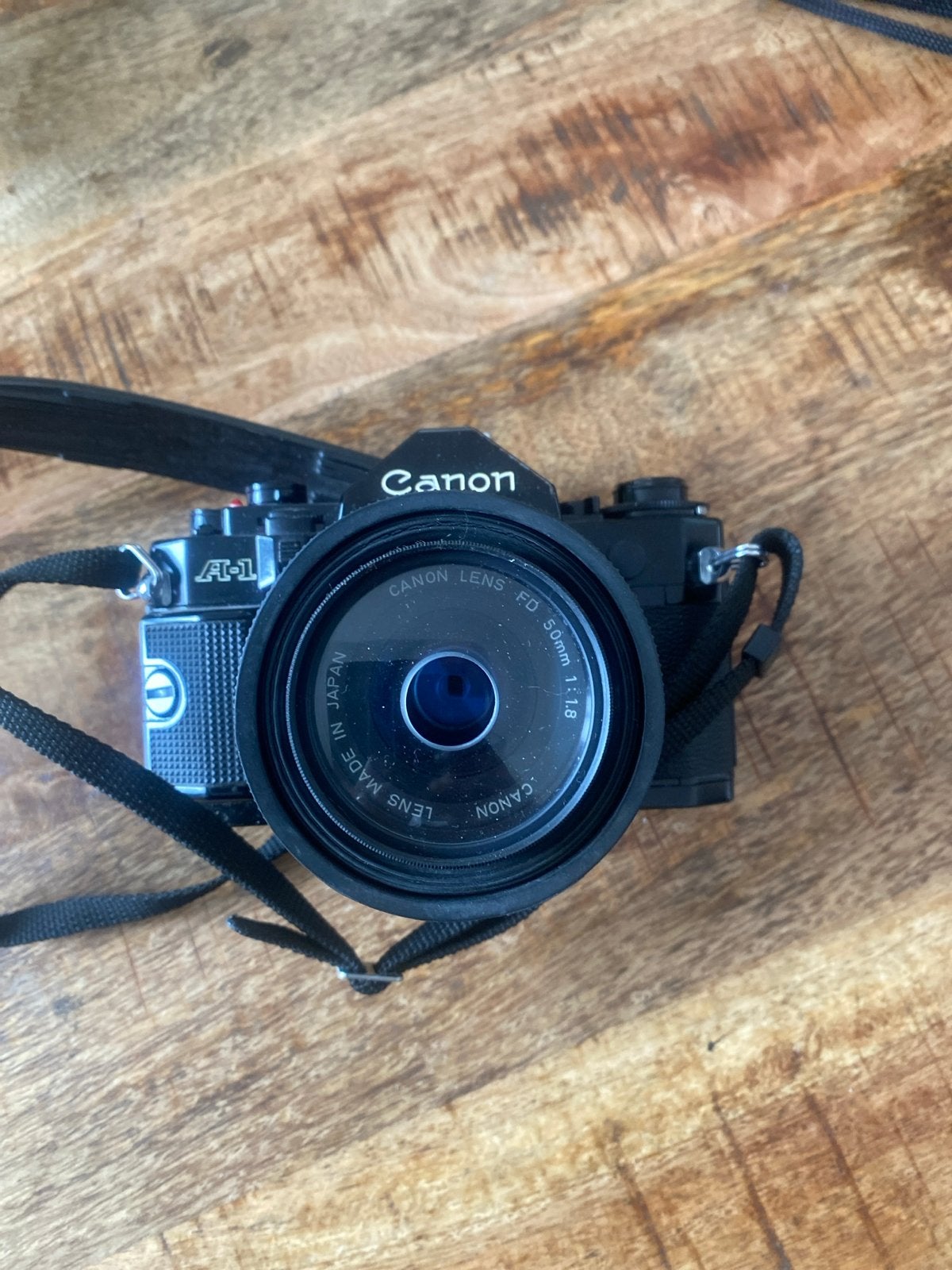 Canon A-1 Spiegelreflexcamera met FD 50mm f/1.8 lens, Ophalen of Verzenden, Gebruikt, Spiegelreflex, Canon