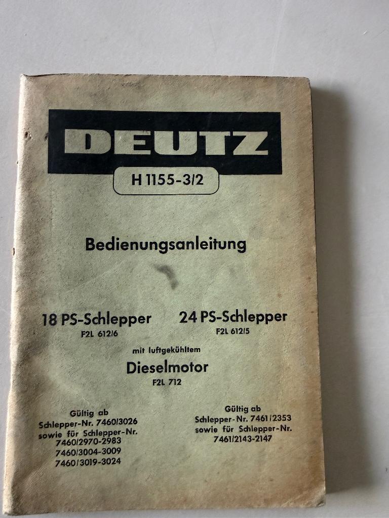 Bedienings handleiding voor deutz f2l612, Ophalen of Verzenden