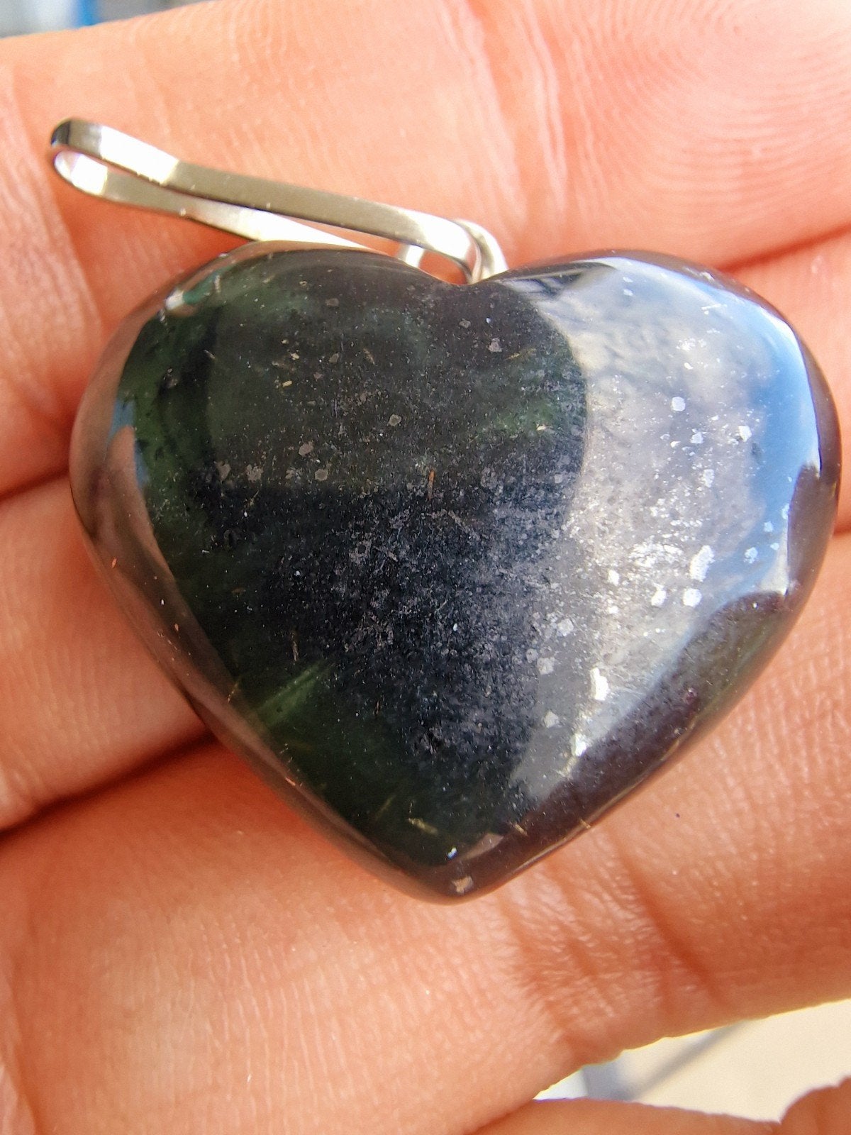 Nephriet Jade Hart Hanger N385 - 13 gram, Onbekend, Nieuw, Ophalen of Verzenden, Onbekend