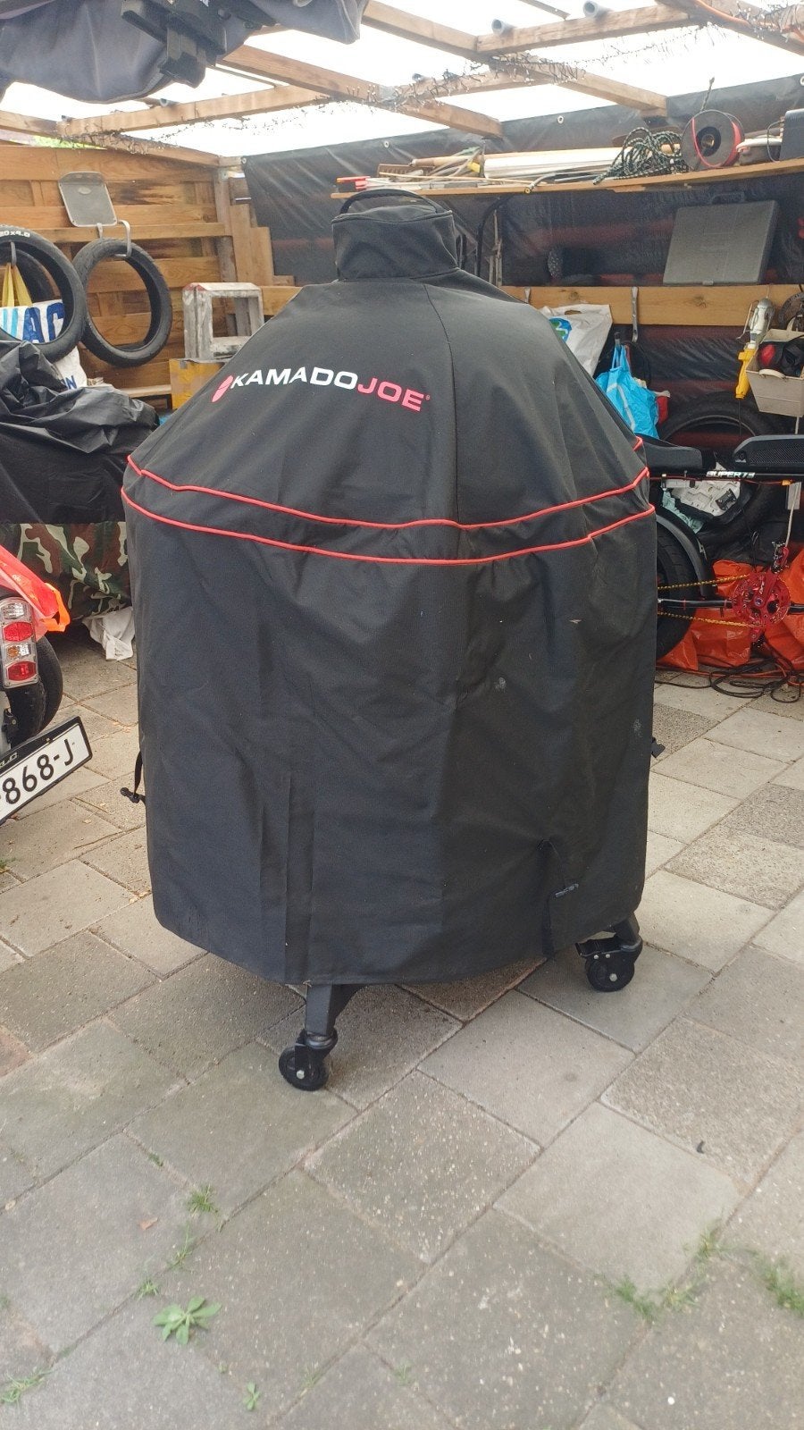 Kamado Big Joe 3 Keramische BBQ met Onderstel en Accessoires, Ophalen, Gebruikt, Kamado Joe