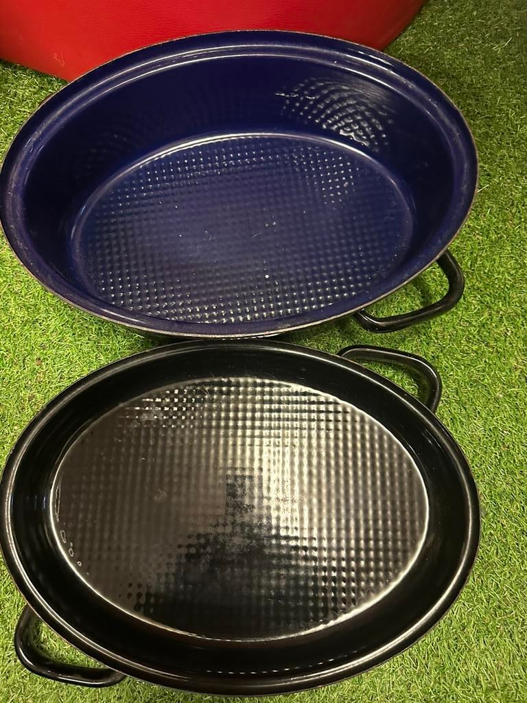 Grote braadslede 2x, Huis en Inrichting, Keuken | Potten en Pannen, Ophalen of Verzenden, Zo goed als nieuw, Gietijzer, Koekenpan of Braadpan