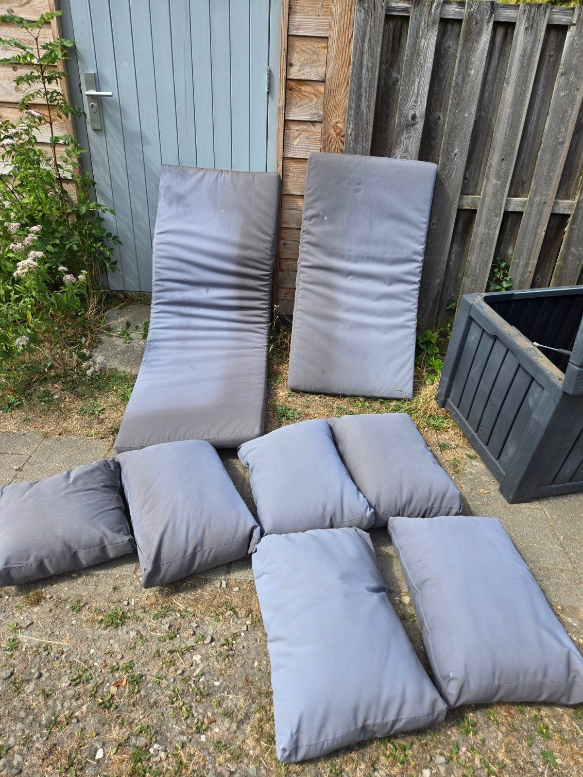 Tuinkussens - Grijs, Tuin en Terras, Tuinmeubel-accessoires, Ophalen, Gebruikt