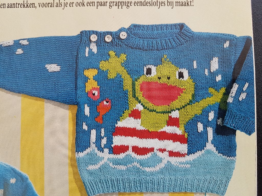 Kikker trui breipatroon, Ophalen of Verzenden, Zo goed als nieuw, Breien, Patroon of Boek
