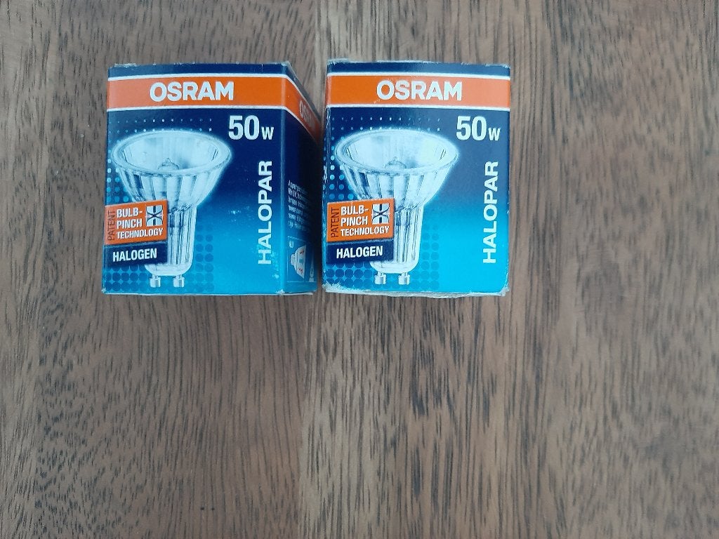 2x Halogeen Reflectorlamp Osram Halopar 16 Alu 50W GU10, Osram, GU10, Nieuw, Halogeenlamp