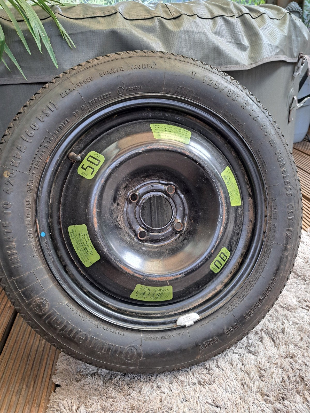 Continental thuiskomer 125/85 R16, Ophalen, Gebruikt, 16 inch, Banden en Velgen