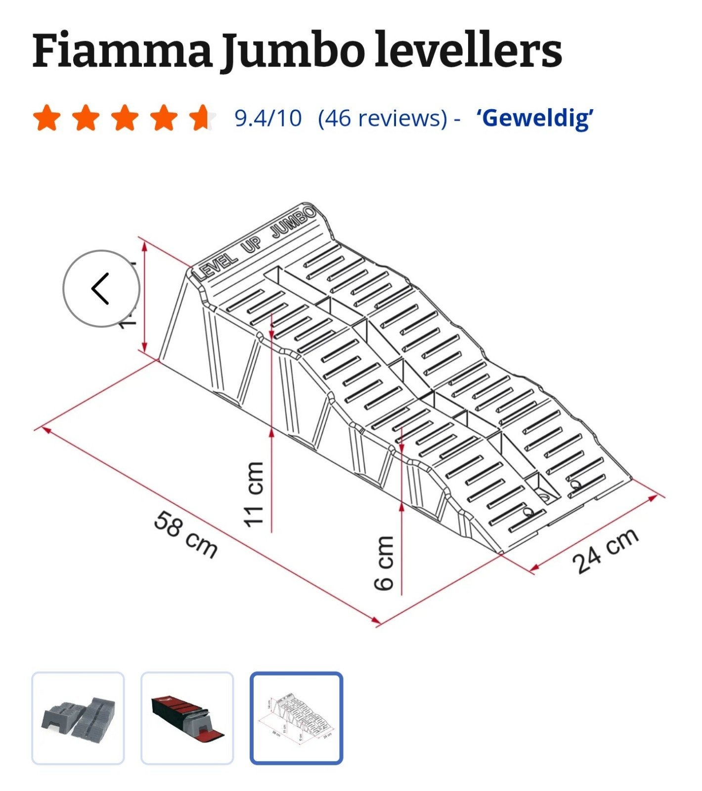 Fiamma Jumbo Levelers - Camper/Caravan Oprijblokken, Caravans en Kamperen, Ophalen, Zo goed als nieuw