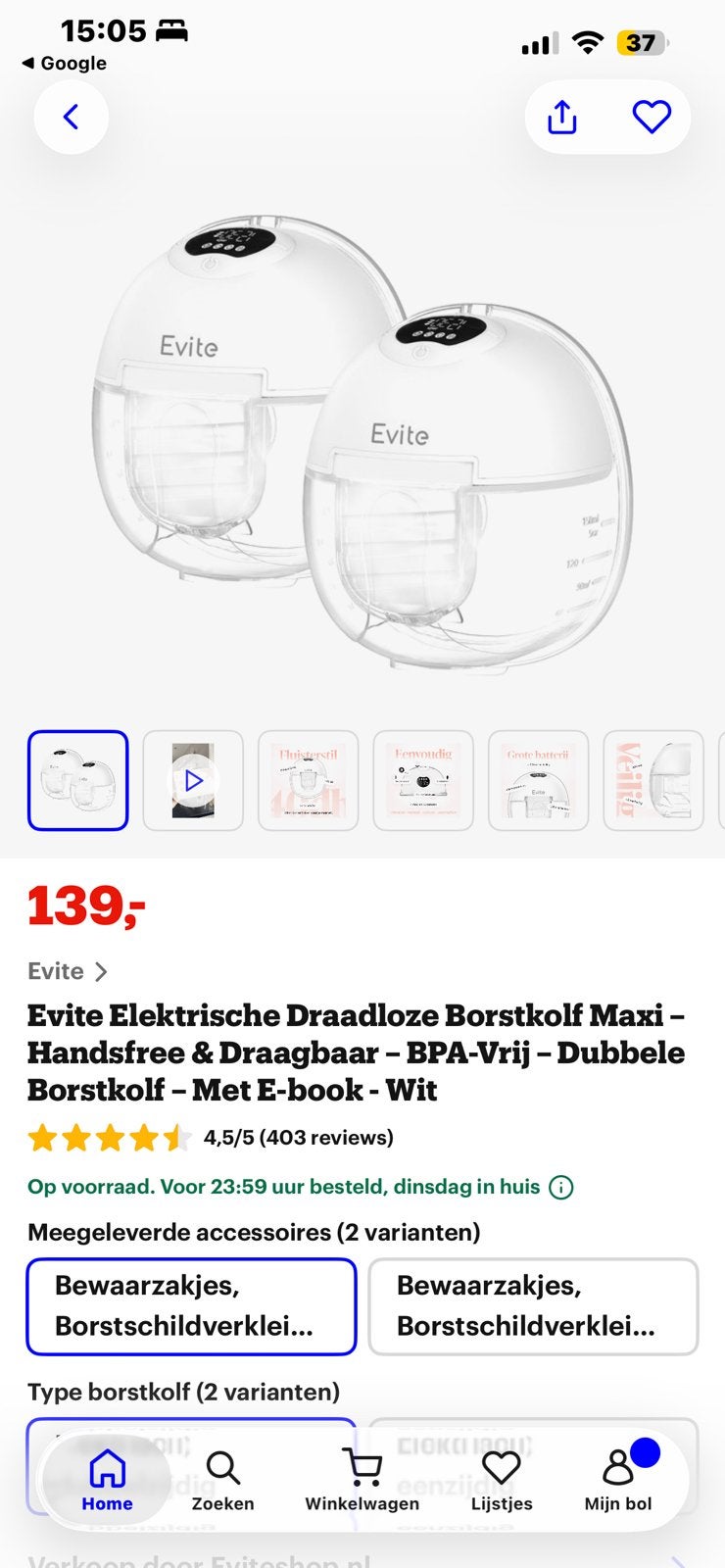 Borst kolf, Ophalen, Zo goed als nieuw, Borstkolf
