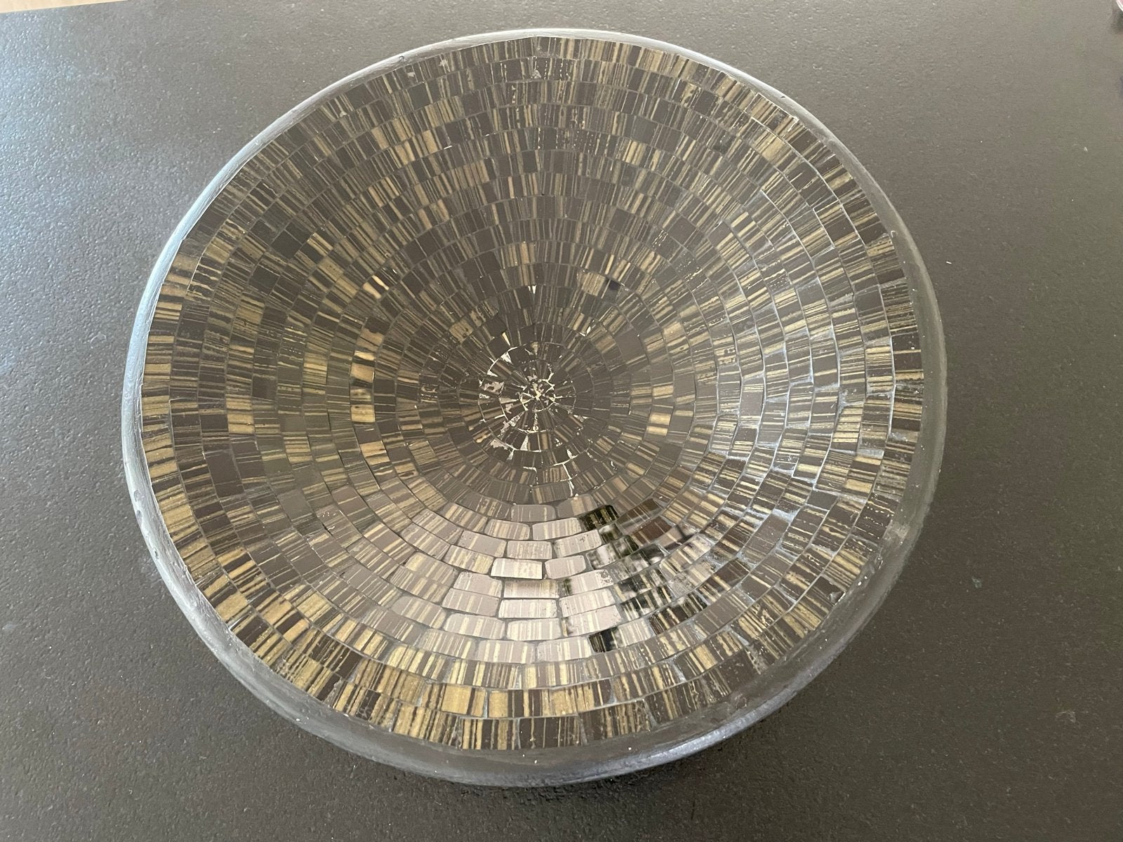 Decoratieschaal,  mozaïek, 37cm doorsnede, Antiek en Kunst, Ophalen of Verzenden