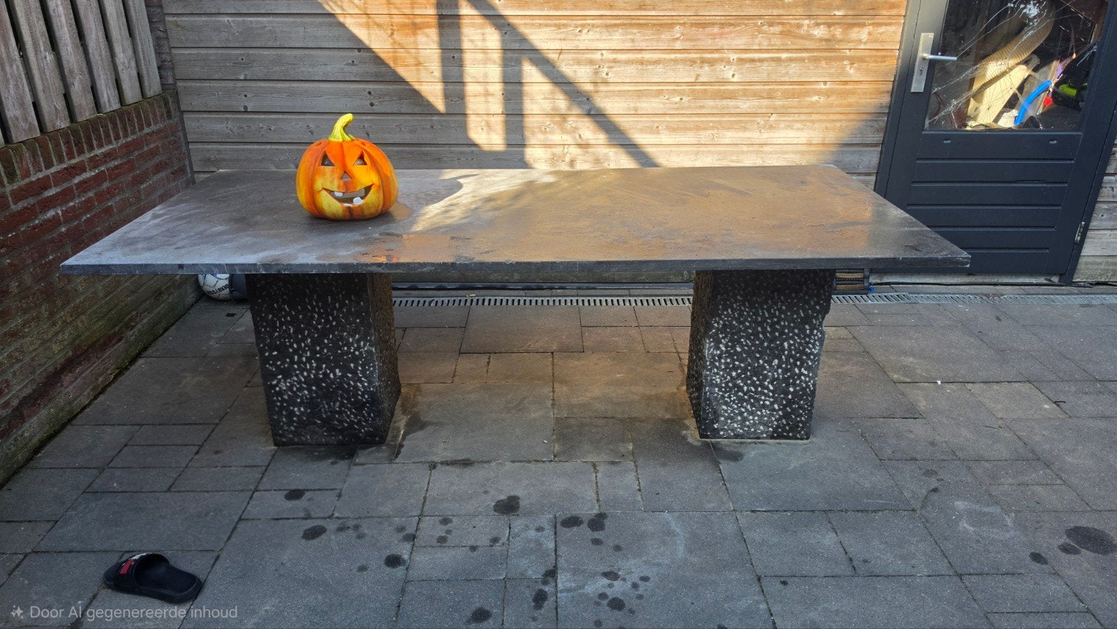 natuur stenen tafel 220 bij 100, Ophalen, Gebruikt, Overige materialen