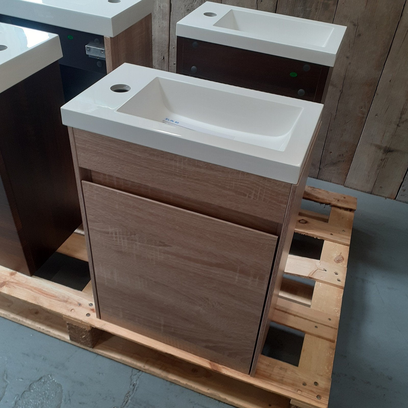 NIEUW! Elin 40, licht eiken, toiletmeubel, wasbak+onderkast