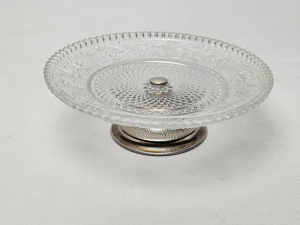 # Vintage Serveerschaaltje Glas/Metaal, Huis en Inrichting, Gebruikt, Ophalen of Verzenden, Schaal of Schalen, Overige stijlen