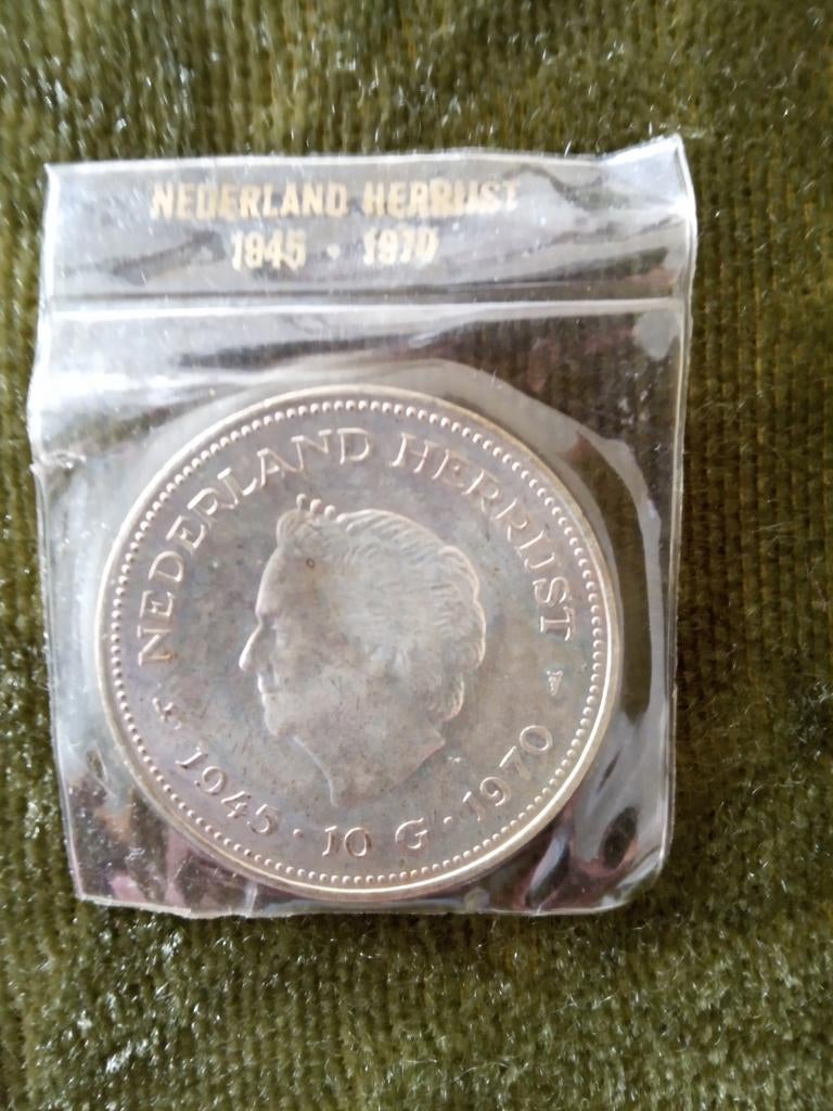 Zilveren Tientje Juliana Beatrix 1970 Nederland Herrijst FDC, Koningin Juliana, Zilver, Ophalen of Verzenden, Losse munt