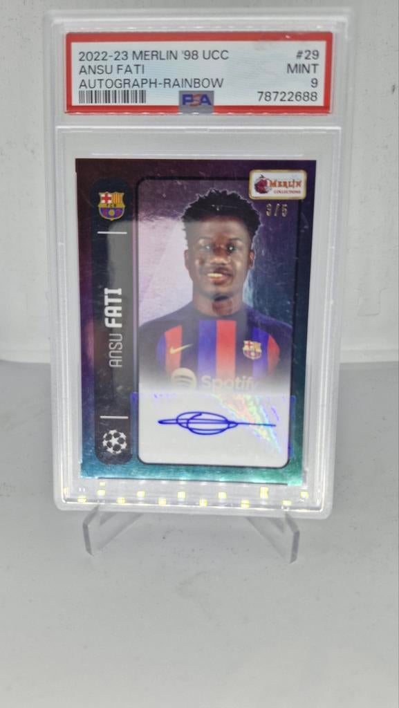 Ansu Fati Merlin Topps Autograph PSA 9, Verzamelen, Sportartikelen en Voetbal, Ophalen of Verzenden