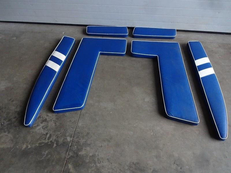 Kussenset, 6 delig, blauw wit, Watersport en Boten, Accessoires en Onderhoud, Ophalen, Gebruikt, Interieur en Kussens