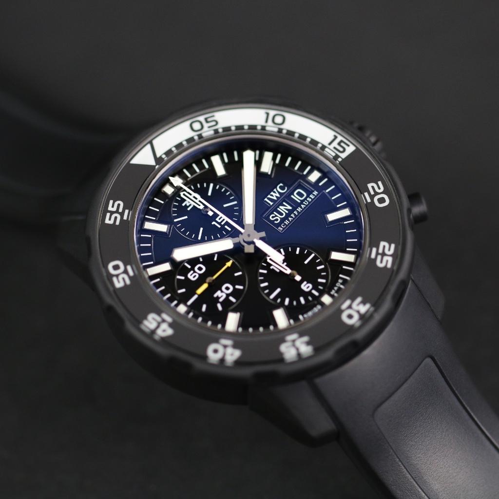 IWC Aquatimer Chronograph Galapagos 45 (Zeer goed/ 2011), Sieraden, Tassen en Uiterlijk, Horloges | Heren, Overige merken, Leer