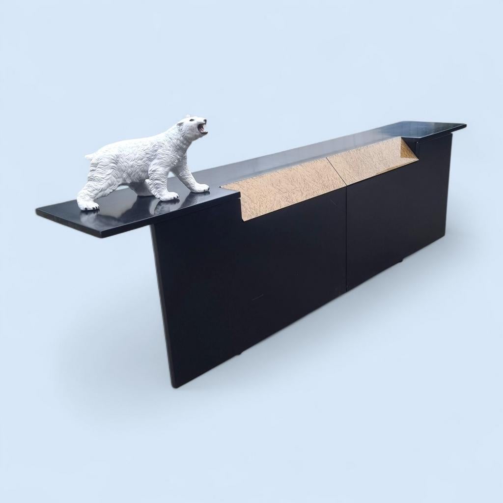Vintage sideboard 80s design italiaans pianolak, ,, Ophalen of Verzenden, Zo goed als nieuw, ,