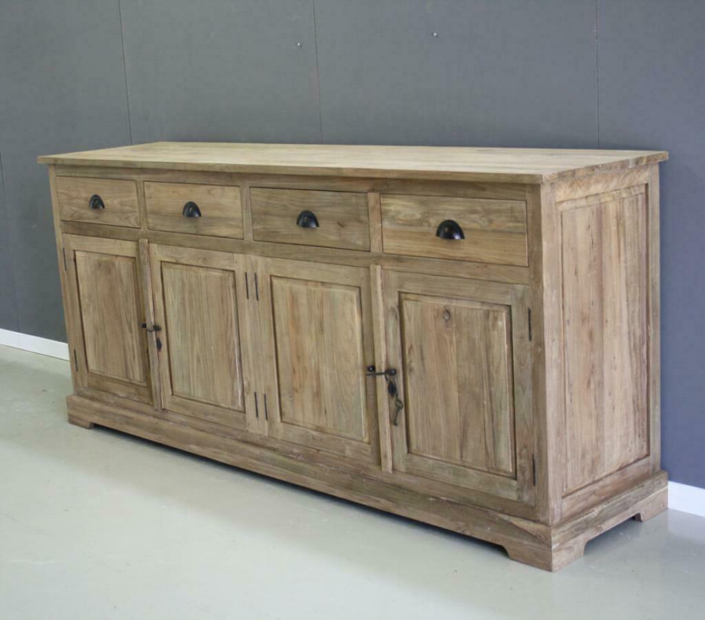 Tijdloos dressoir 200 cm breed Indoteak, Met deur(en), 150 tot 200 cm, Teakhout, Nieuw