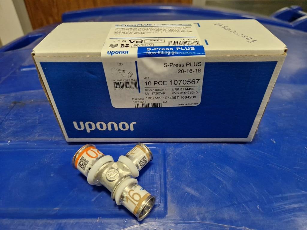 Uponor s-press plus 1070567 koppelingen 10 stuks, Ophalen of Verzenden, Nieuw, Kabel of Snoer