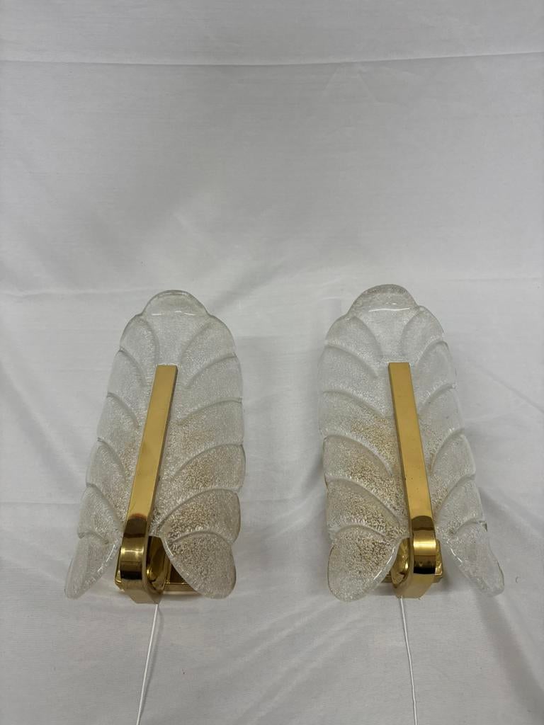 Vintage ijsglas Carl Fagerlund exclusieve wandlampen set!, Ophalen of Verzenden, Gebruikt, Glas